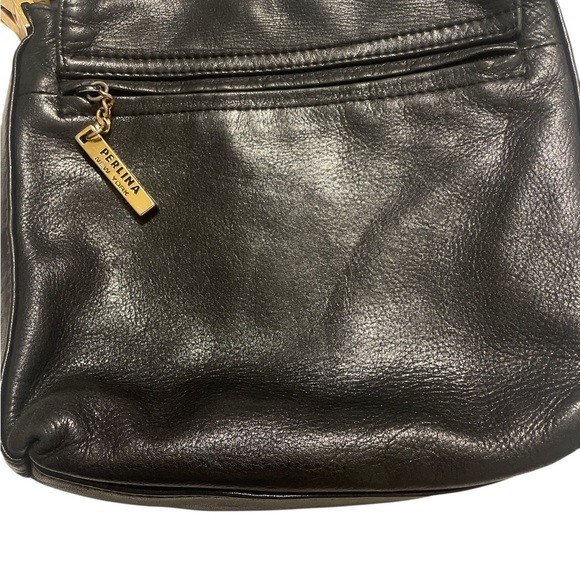 Perlina Elegant Black Leather Purse - Picture 2 of 8